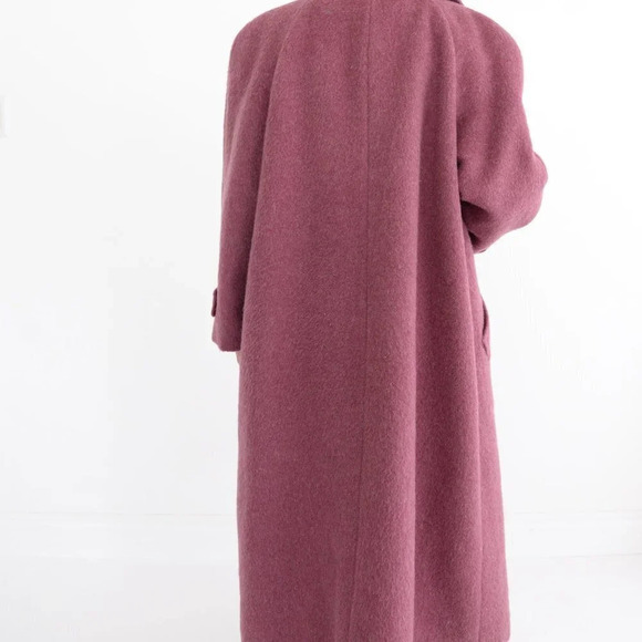 Vintage Fashion Gallery 72% Wool, 18% Mohair  Purple Single Breasted Winter Coat - Picture 4 of 15